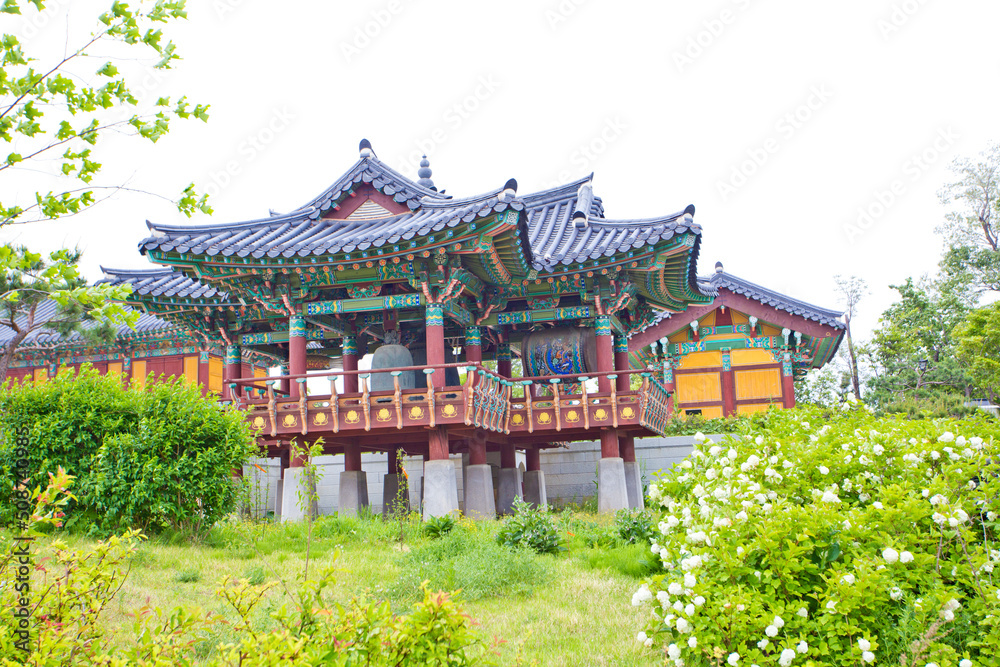 Naksansa or Naksan Temple is a Korean Buddhist temple complex in the Jogye order of Korean Buddhism that stands on the slopes of Naksan Mountain. Naksansa or Naksan Temple is a Korean Buddhist temple complex in the Jogye order of Korean Buddhism that stands on the slopes of Naksan Mountain.