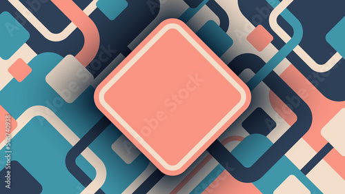 Abstract geometric squares rounded pattern background