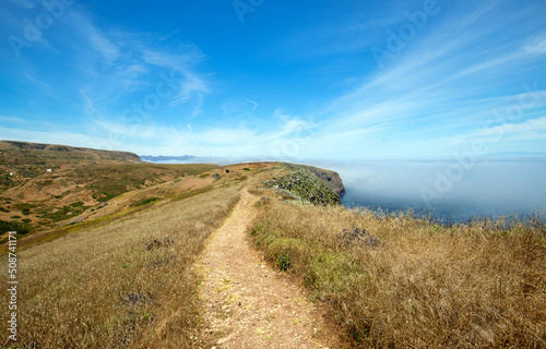 North Bluff hiking trail on Santa Cruz island in the Channel Islands National Park off the central coast of California United States