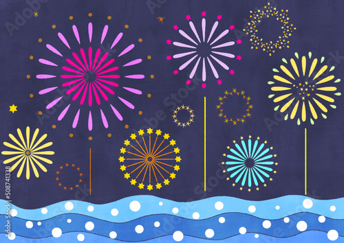 色とりどりの打ち上げ花火