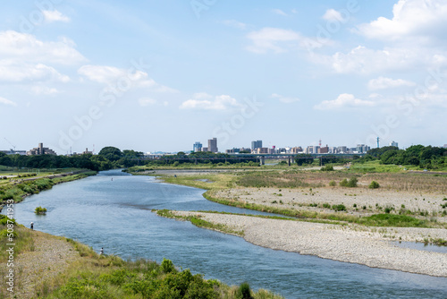 神奈川県を流れる相模川の風景