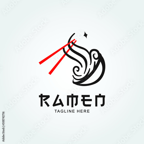 Asian noodle restaurant logo concept