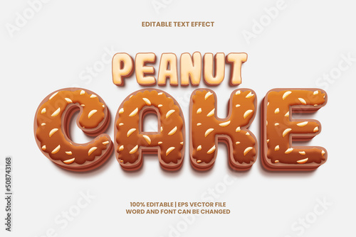 Peanut Cake editable text effect 3D Style
