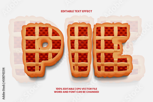 Cute Pie Editable Text Effect 3D Cartoon Style