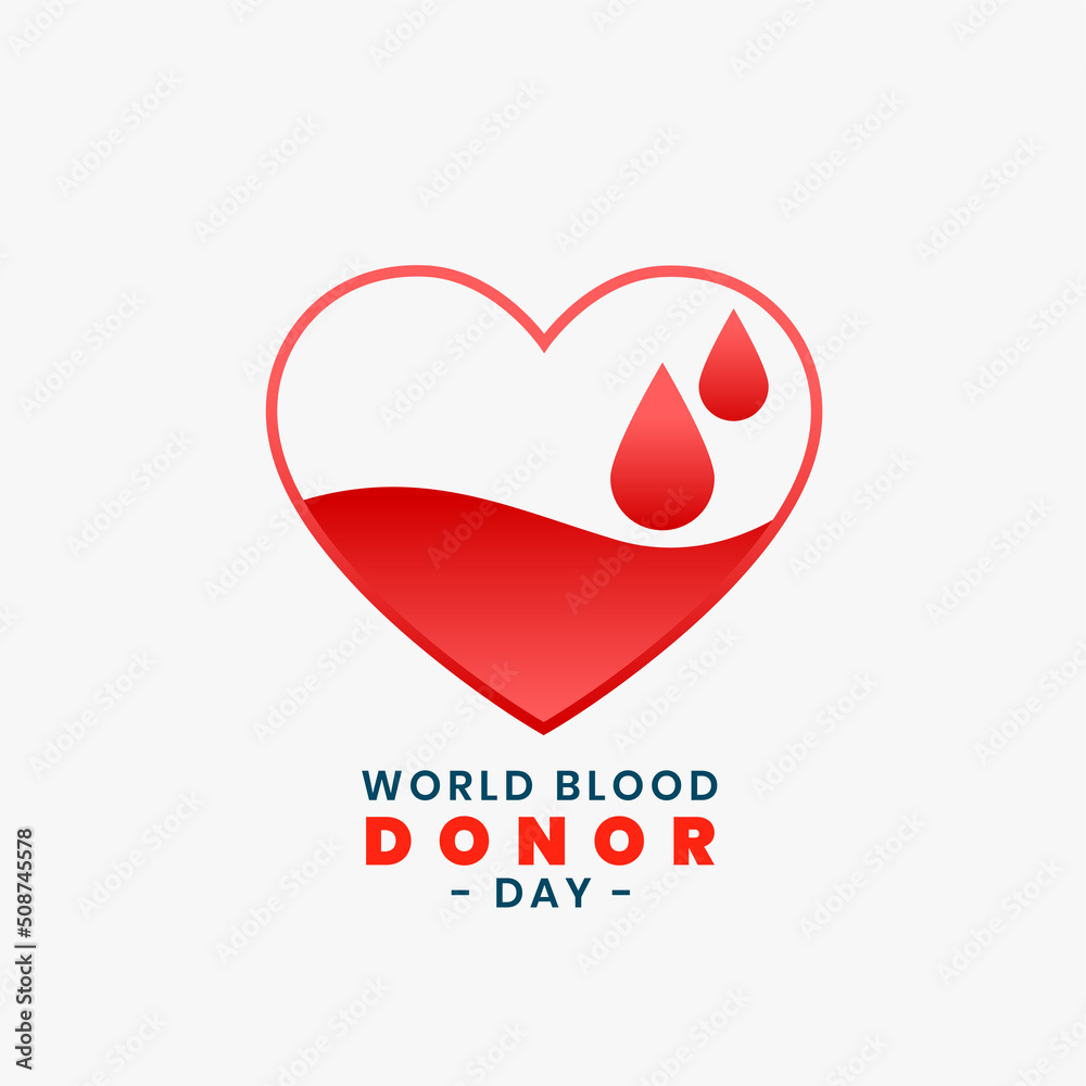 international world blood donor day heart and blood drop background