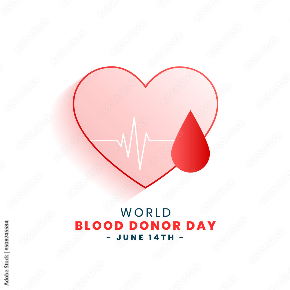 world blood donor day with heart and drop of blood