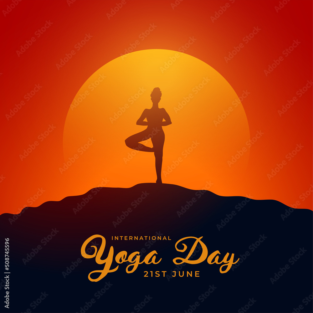international yoga day background with lady doing excercise international yoga day background with lady doing excercise