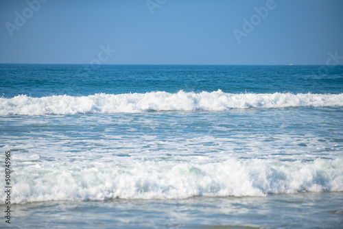 Blue ocean wave, ocean waves, natural background. Blue clean wavy sea water. © Volodymyr