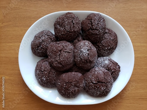 chocolate cookies on plate