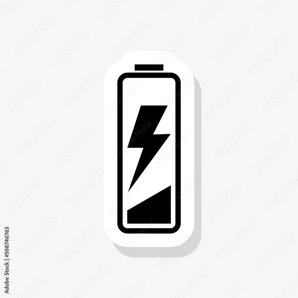 Low battery sticker icon sign for mobile concept and web design Low battery sticker icon sign for mobile concept and web design