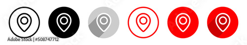 Map Pins Linien Vektor Symbole