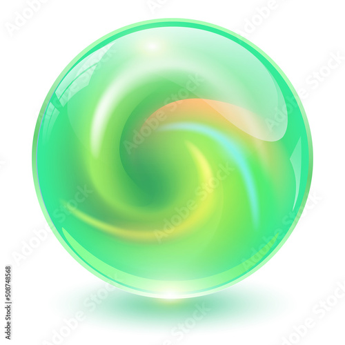 3D crystal, glass sphere wi...