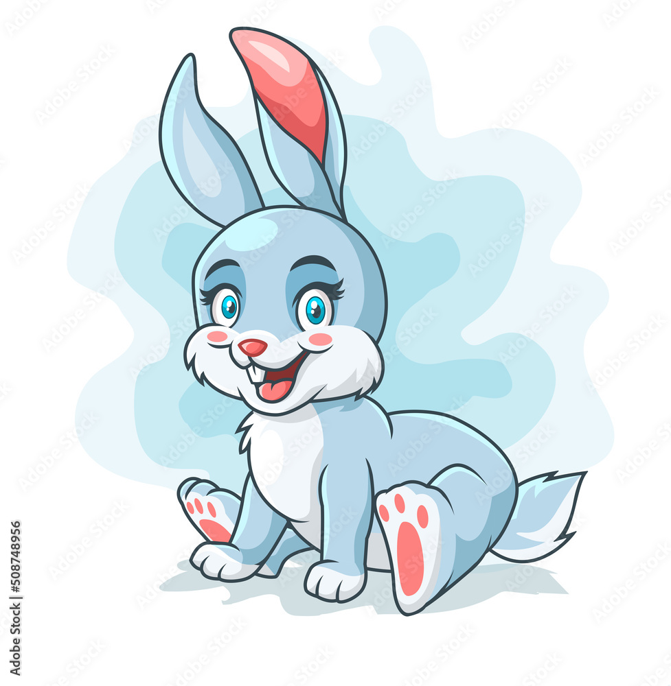 Cute cartoon rabbit with a smiling face. vector illustration Cute cartoon rabbit with a smiling face. vector illustration