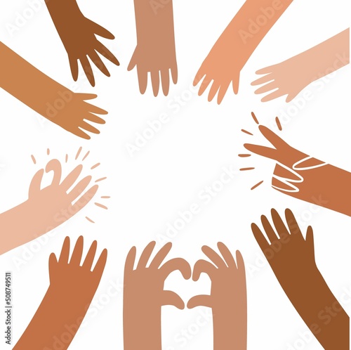 Funny hands in a circle