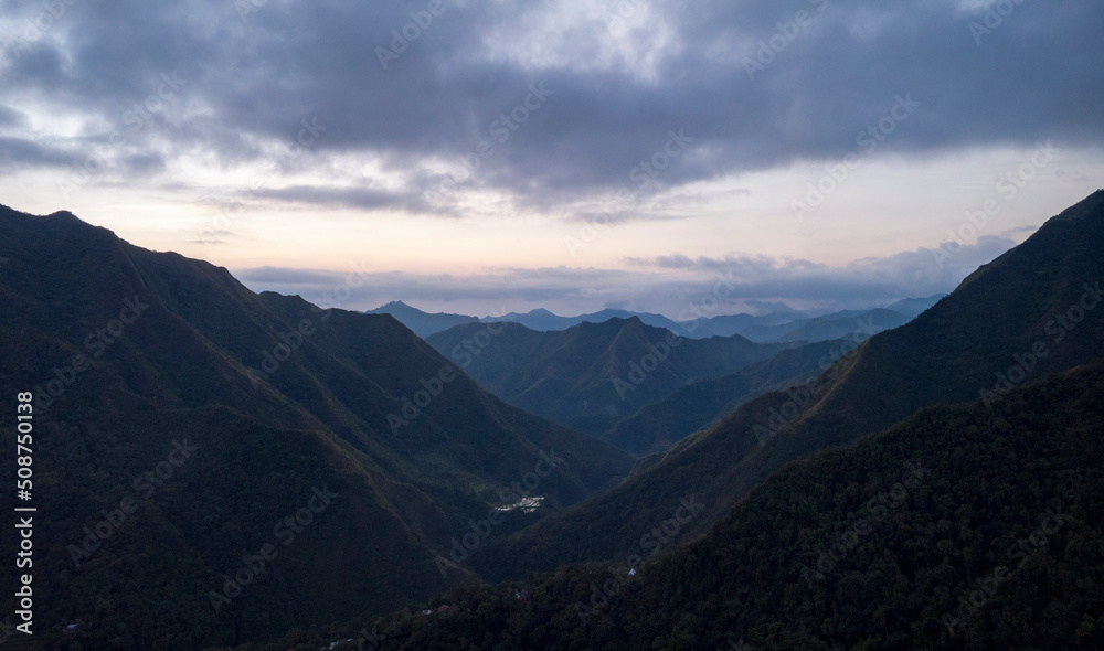 Fototapeta premium Beautiful landscape mountain view and clouds in mountain province Philippines 