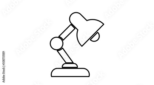 Desk Lamp Icon. Vector isolated black and white editable ilustration