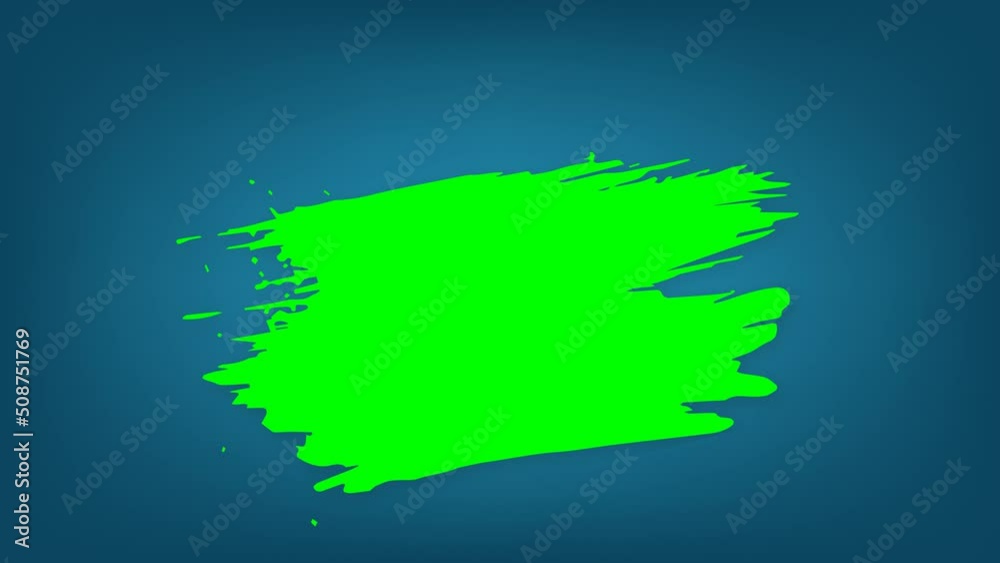 Abstract painting brush stroke shape washing on green screen for blue ...