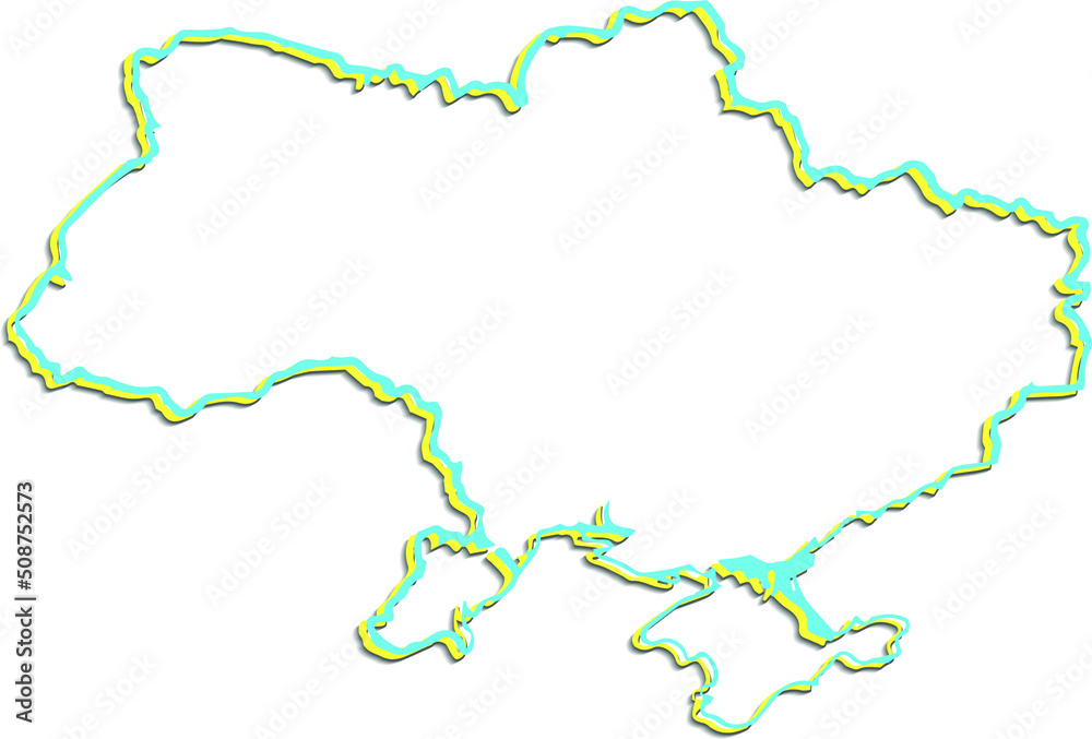 Fototapeta premium Map of Ukraine on a white background 2