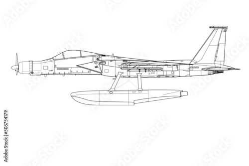 Mezcla de aviones de hidro avión y avión de combate photo