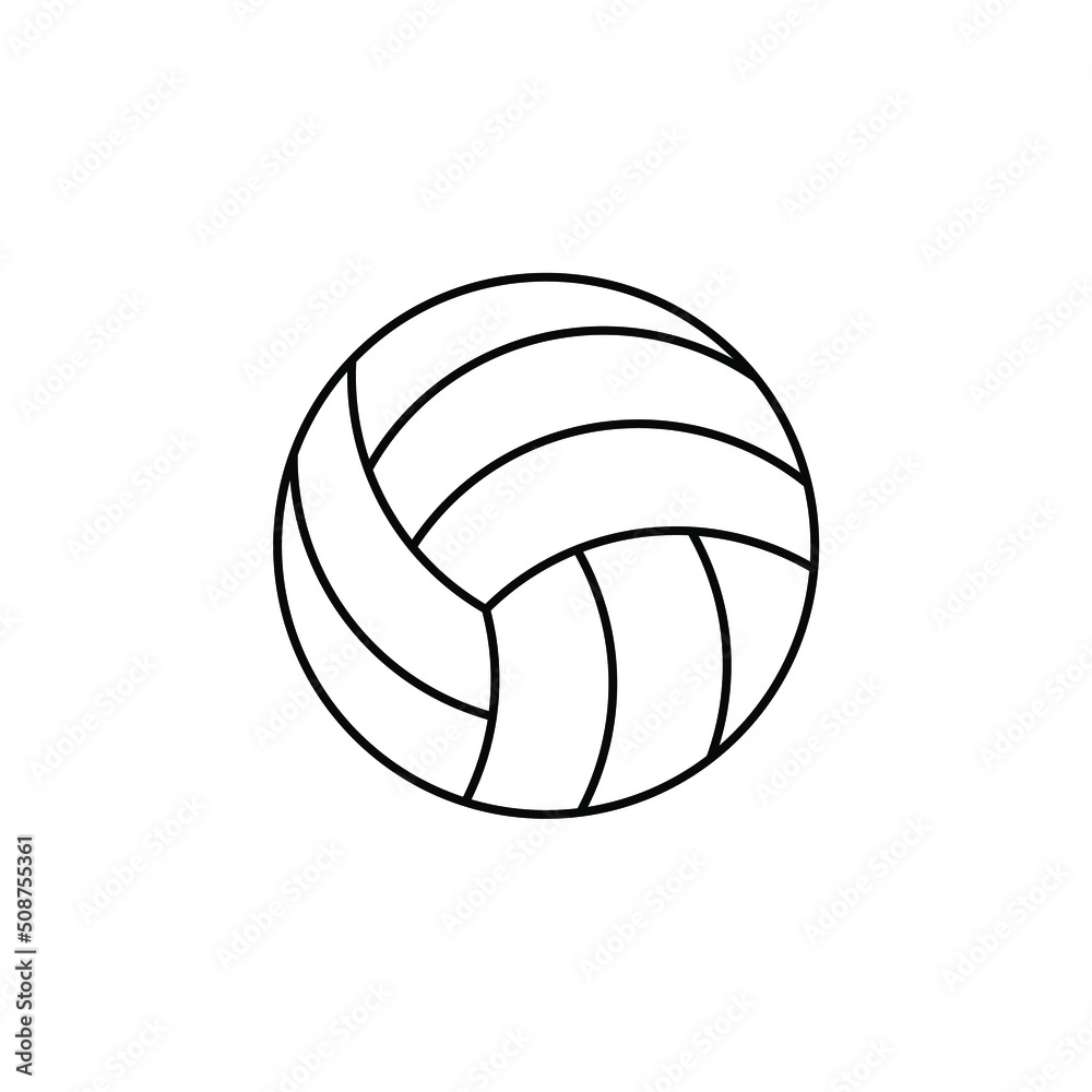 Volleyball Thin Line Icon Vector Illustration Logo Template. Suitable For Many Purposes.