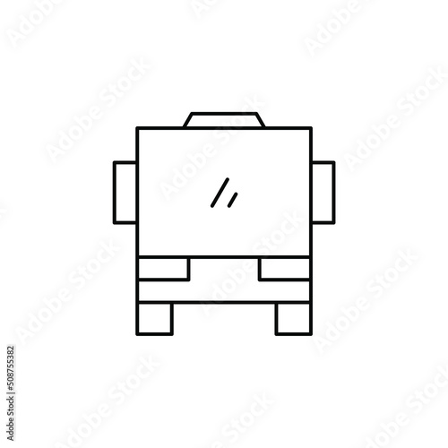 Bus, Autobus, Public, Transportation Thin Line Icon Vector Illustration Logo Template. Suitable For Many Purposes.