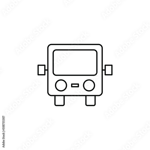 Bus, Autobus, Public, Transportation Thin Line Icon Vector Illustration Logo Template. Suitable For Many Purposes.