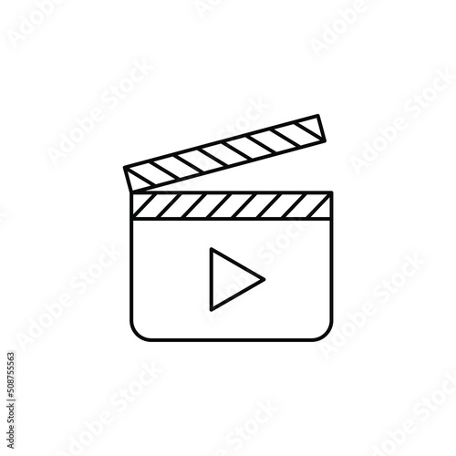 Video, Play, Film, Player, Movie Thin Line Icon Vector Illustration Logo Template. Suitable For Many Purposes.