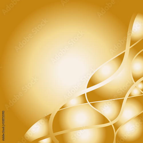 Golden background with wavy lines. Background