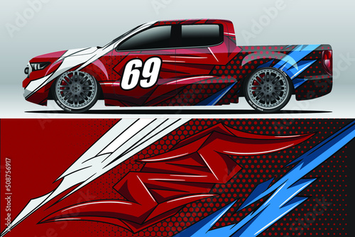 Abstract Race car wrap sticker design and sports background for daily use racing livery or car vinyl stickers