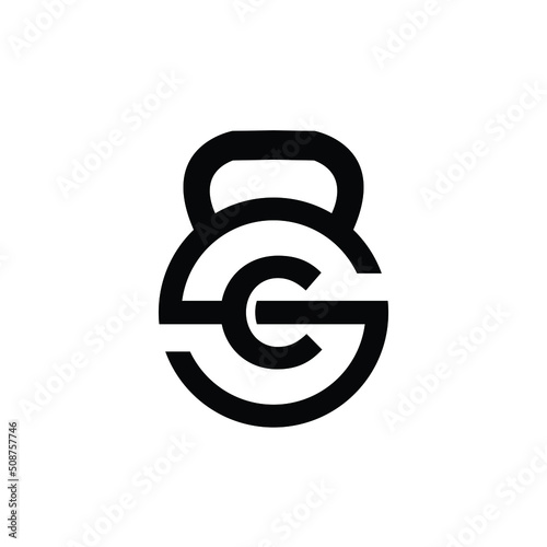 Letter C logo with kettlebell | Fitness Gym logo | vector illustration of logo design