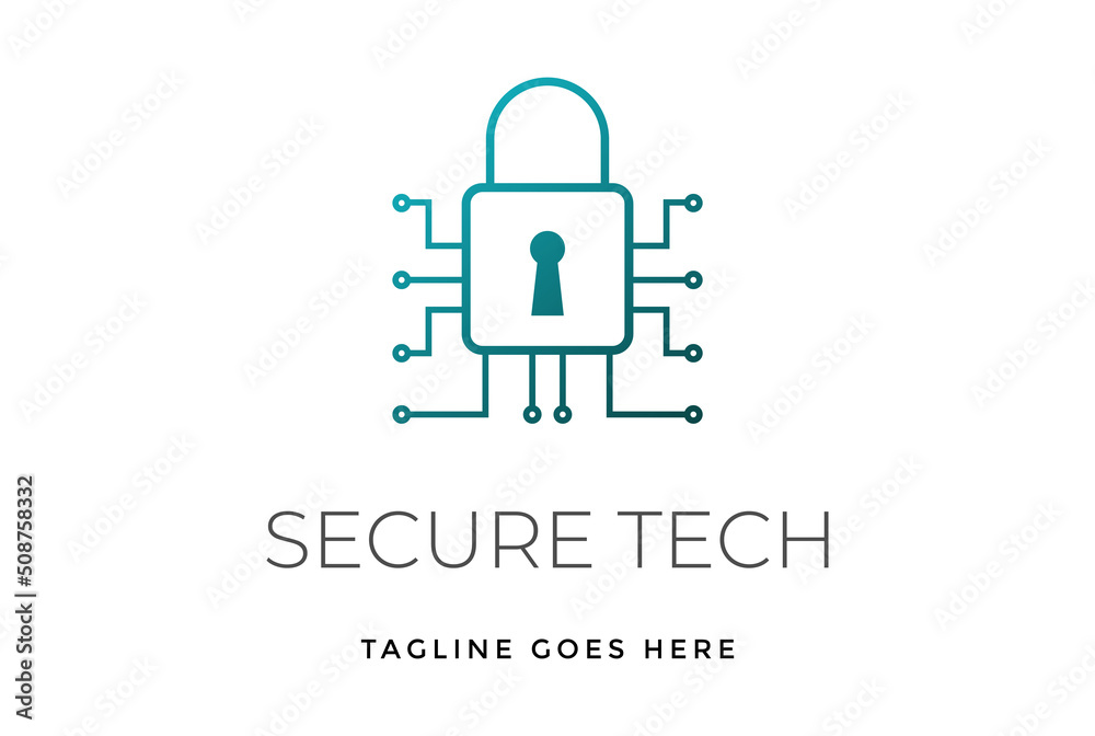 Modern Padlock with Electric Electronic Circuit for Secure Secret Protect Technology Logo Design Vector Modern Padlock with Electric Electronic Circuit for Secure Secret Protect Technology Logo Design Vector
