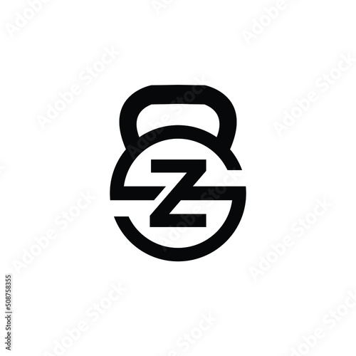 Letter Z logo with kettlebell | Fitness Gym logo | vector illustration of logo design