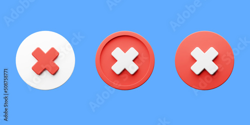 3d rendering wrong icon illustration