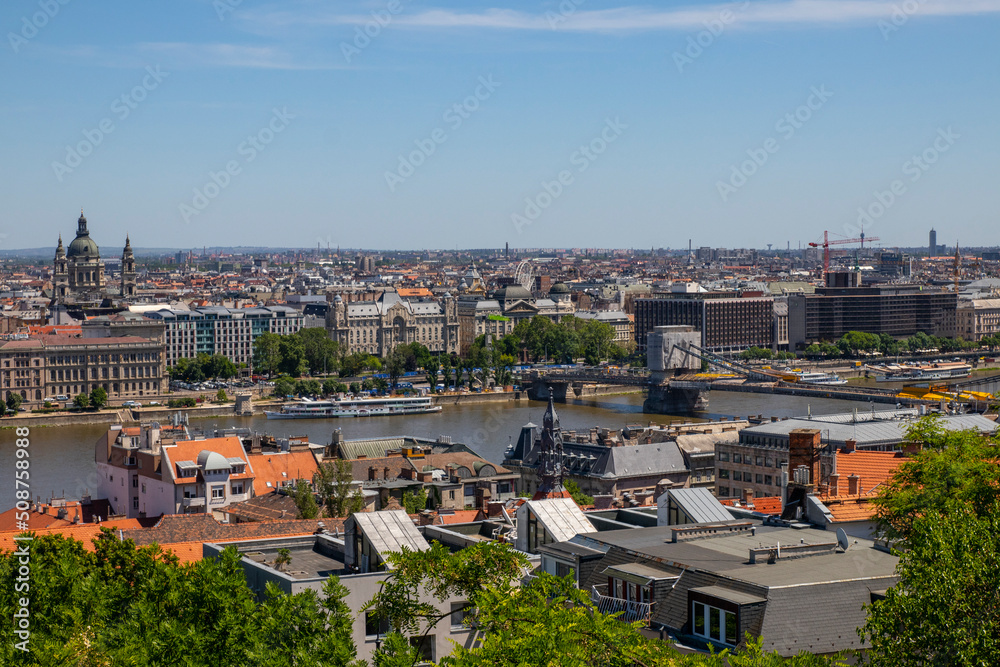 a cityscape photo for budapest during sunny day