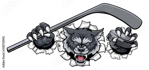 Photography Wolf Ice Hockey Player Animal Sports Mascot