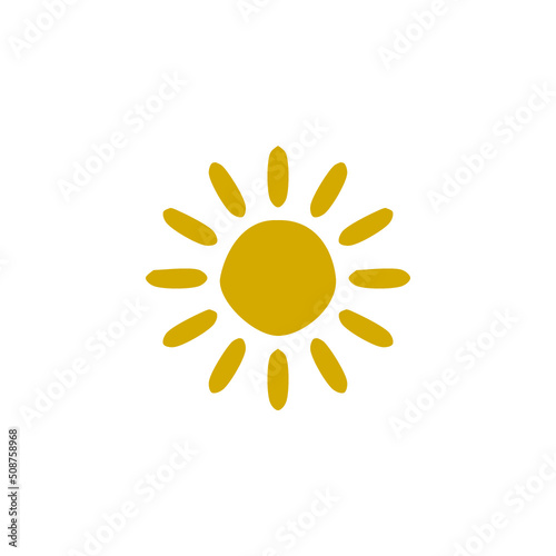 Doodle Sun, Hand Drawn Funny Icon