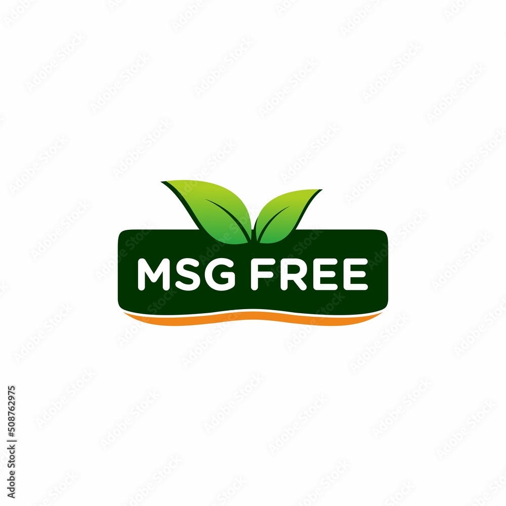 Msg free. Glutamate no added food package icon. Monosodium glutamate. Vector stock illustration Msg free. Glutamate no added food package icon. Monosodium glutamate. Vector stock illustration