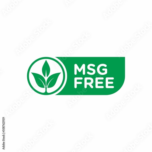 Msg free. Glutamate no added food package icon. Monosodium glutamate. Vector stock illustration