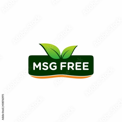 Msg free. Glutamate no added food package icon. Monosodium glutamate. Vector stock illustration