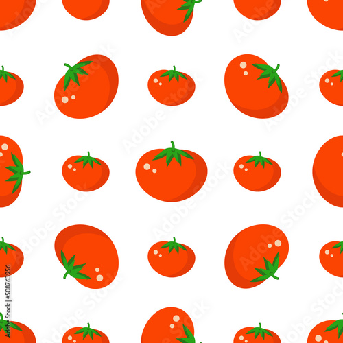 Tomato pattern on white background for design of culinary website