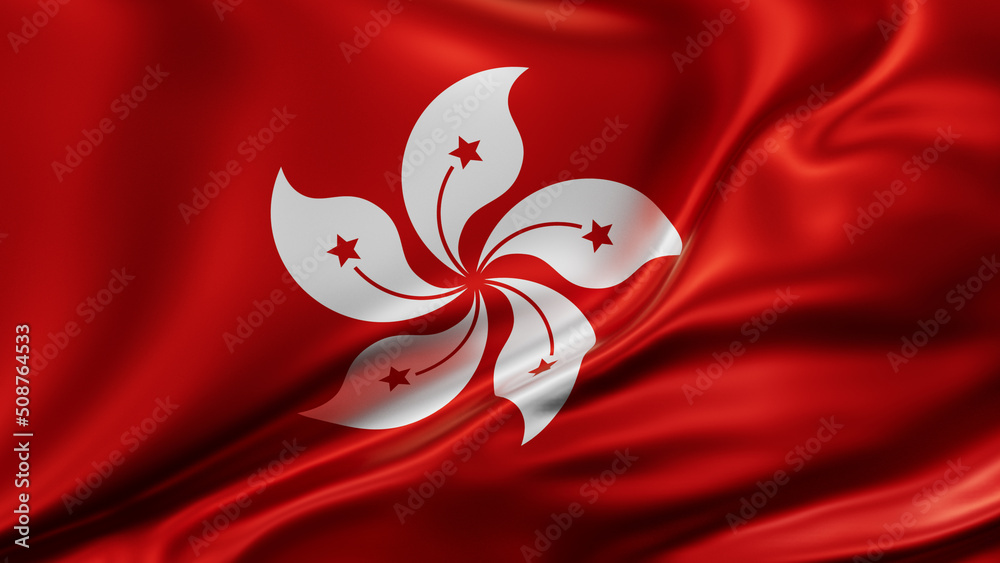 Hong Kong national flag - obrazy, fototapety, plakaty 