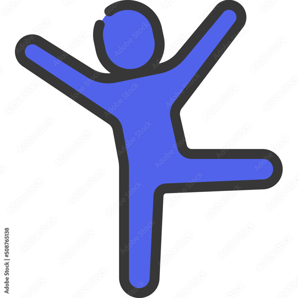 Obraz premium One Leg Open Arms Icon