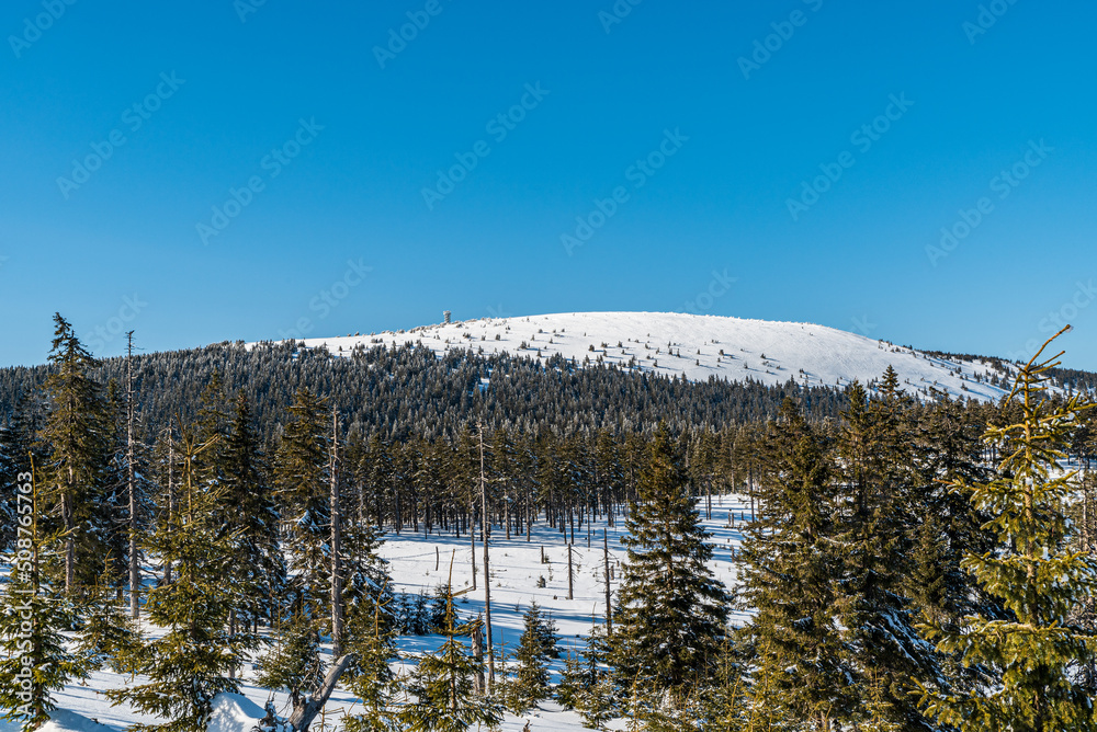 Kralicky Sneznik hill during beautiful winter day Kralicky Sneznik hill during beautiful winter day