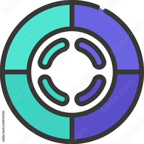 Equal Double Donut Chart Icon