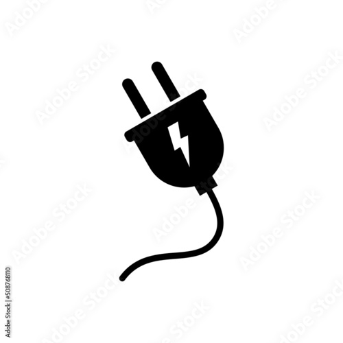 Electric plug icon on white background.