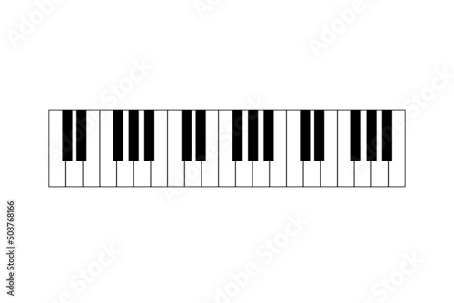 Piano keyboard icon on white background.