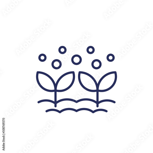 fertilizer icon, agriculture and farming line vector