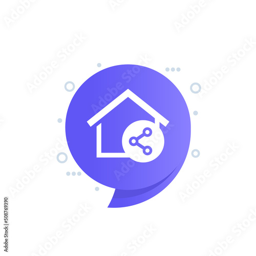 House share icon with a home photo