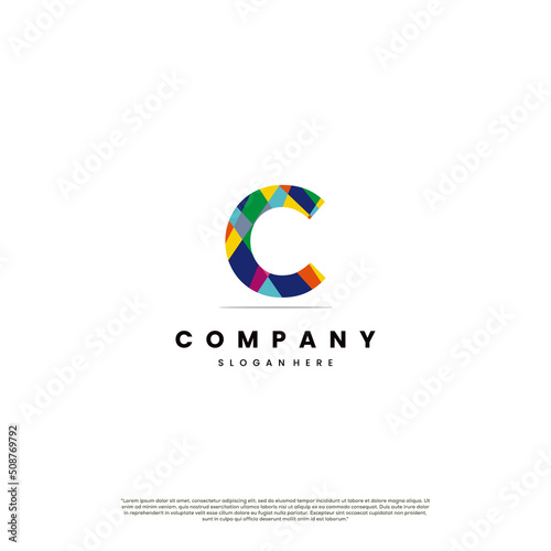 Free Download initial C with abstract colorful logo design modern concept - GFXLoad