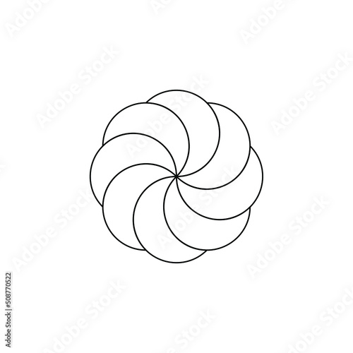 Vector isolated armenian symbol solar cross, armenian sign of eternity fine line symbol
